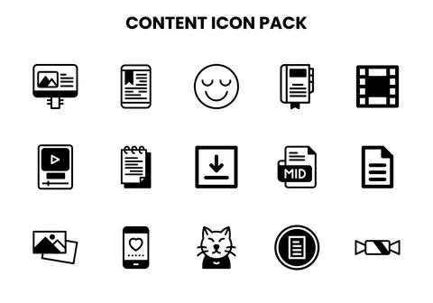 Content DuoTone UI Icons Pack 스톡 일러스트