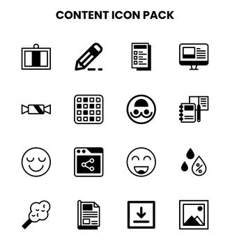 Content DuoTone Vector Icons Pack Stock Illustration