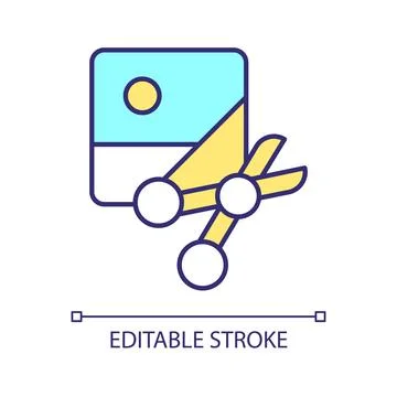 Content editing tools RGB color icon Illustration