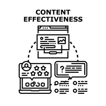 Content effectiveness evaluating website user feedback Stock Illustration