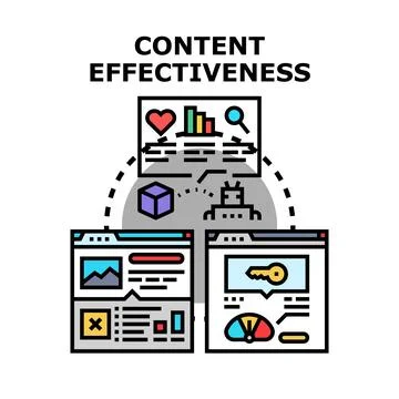 Content effectiveness measuring and optimizing strategy Illustrazione stock