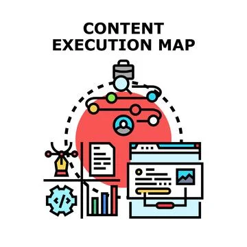 Content execution map planning digital strategy vector concept Stock Illustration