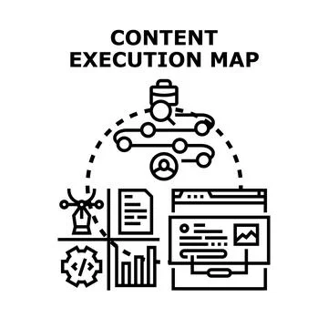 Content execution map planning digital strategy vector concept Stock Illustration