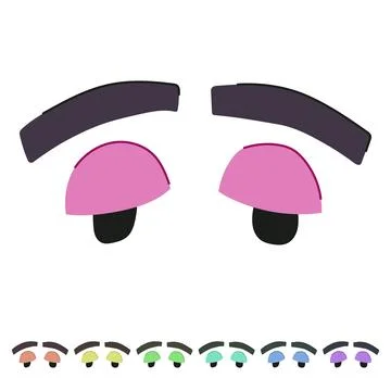 Content eye emotions vector cartoon graphic 스톡 일러스트