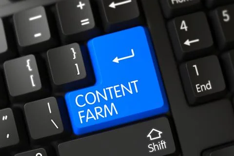 Content Farm - Black Button. 3D Stock Illustration