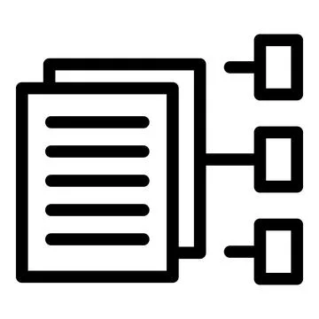 Content file filter icon, outline style Stock Illustration