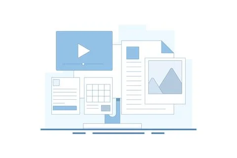 Content Format Concept for web, Content marketing strategy, Website content. 库存插图