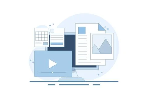 Content Format Concept for web, Content marketing strategy, Website content. 库存插图