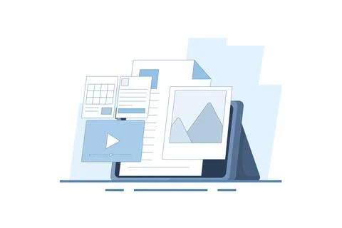 Content Format Concept for web, Content marketing strategy, Website content. Stock Illustration