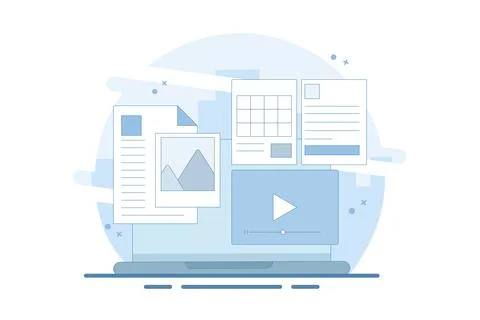 Content Format Concept for web, Content marketing strategy, Website content. 库存插图