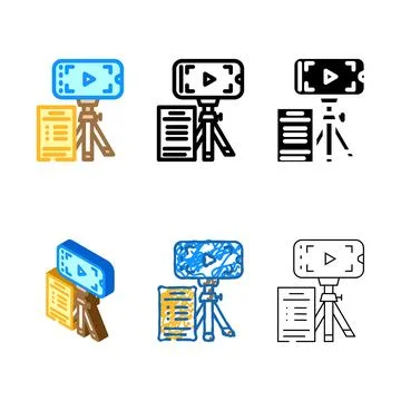 Content forms creation social media color icon vector Stock Illustration