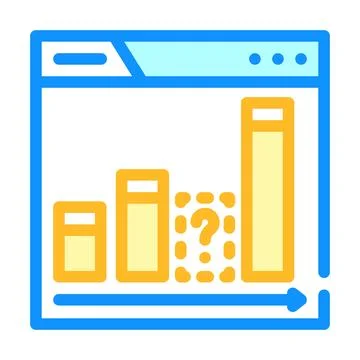Content gap analysis seo color icon vector illustration Stock Illustration