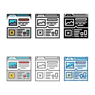 Content gap analysis seo color icon concepts vector Stock Illustration