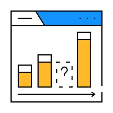 Content gap analysis seo icon color illustration Stock Illustration