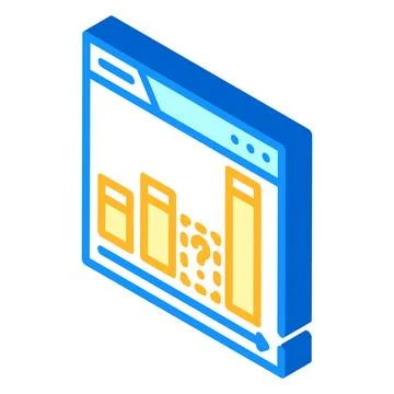 Content gap analysis seo isometric icon vector illustration Stock Illustration