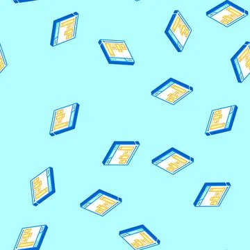 Content gap analysis seo isometric icon seamless pattern Stock Illustration