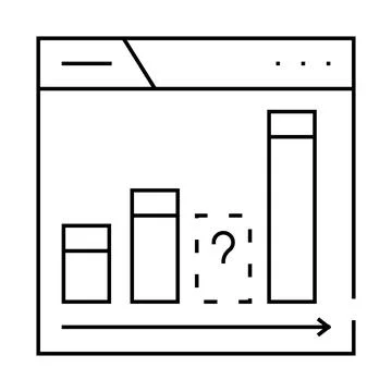 Content gap analysis seo line icon vector illustration Stock Illustration
