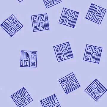 Content gap analysis seo line seamless pattern Stock Illustration