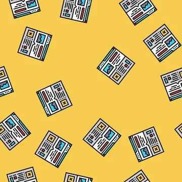 Content gap analysis seo vector seamless pattern Illustrazione stock