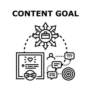Content goal plan creating strategy and target Stock Illustration