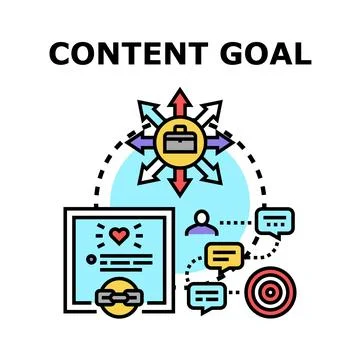 Content goal plan creating strategy and target Illustrazione stock