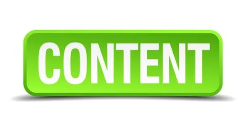Content green 3d realistic square isolated button Illustrazione stock