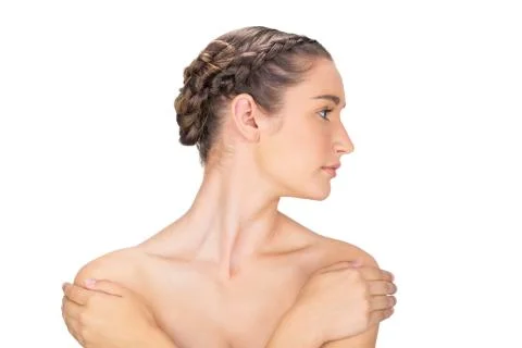 Content healthy model posing Stock-Fotos