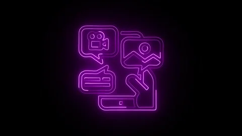 Content Icon Isolated on Black Background Digital Media Symbol Design Vídeos de archivo 331712598