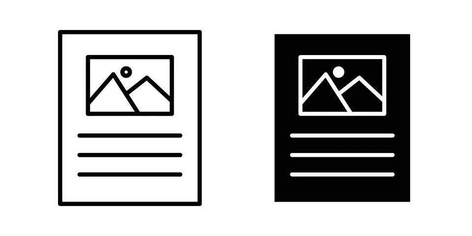 Content icon linear versions pack on white background Stock Illustration