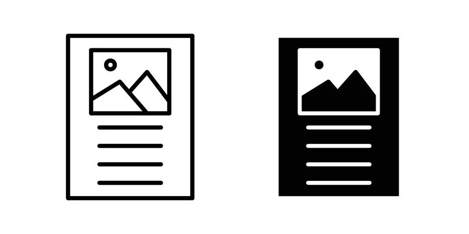 Content icon set modern line and solid style collection. 스톡 일러스트