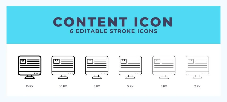 Content icon vector for web. And mobile app. Editable stroke outline icon. Stock Illustration