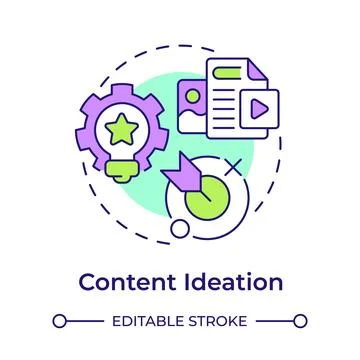 Content ideation multi color concept icon Stock Illustration