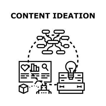 Content ideation process developing new creative ideas イラスト素材