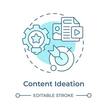 Content ideation soft blue concept icon Stock Illustration
