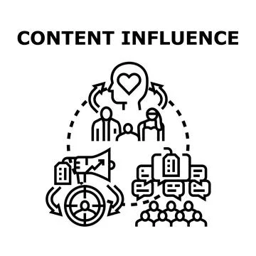 Content influence marketing achieving target audience engagement Ilustração Stock