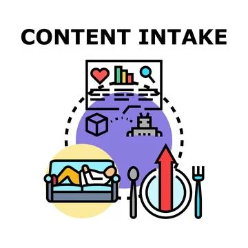 Content intake concept with person consuming digital information Stock Illustration