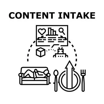 Content intake concept with person consuming digital information Stock Illustration
