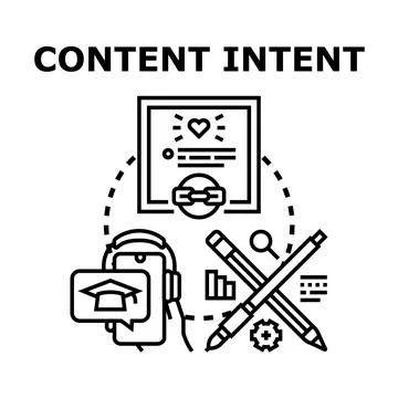Content intent planning creating seo strategy vector Illustrazione stock
