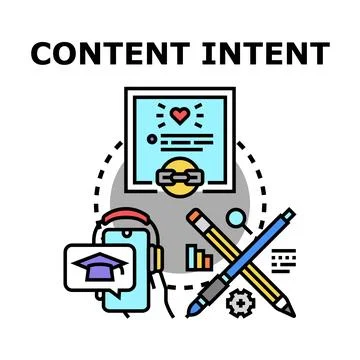 Content intent planning creating seo strategy vector Stock Illustration
