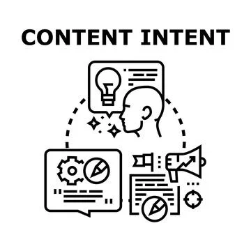 Content intent strategy creating concept planning for marketing Illustrazione stock