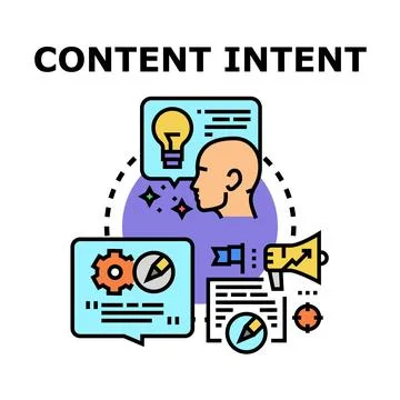 Content intent strategy creating concept planning for marketing Illustrazione stock