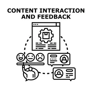 Content interaction and customer feedback concept vector 스톡 일러스트