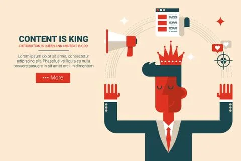 Content is king concept Illustrazione stock