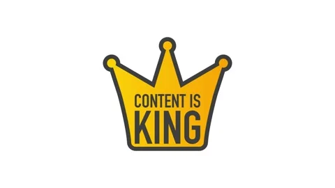 Content is king, flat icon, on a white background. Motion graphics. Stock Footage 153490410