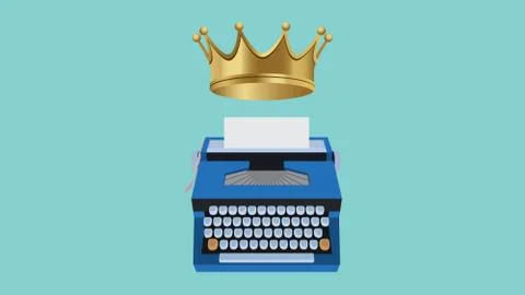 Content is king illustration with type tools and gold crown Stock Illustration