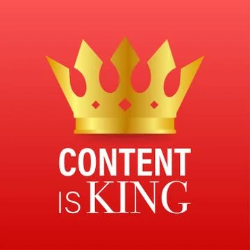 Content is king web banner on red background. Vector stock illustration. Stock Illustration