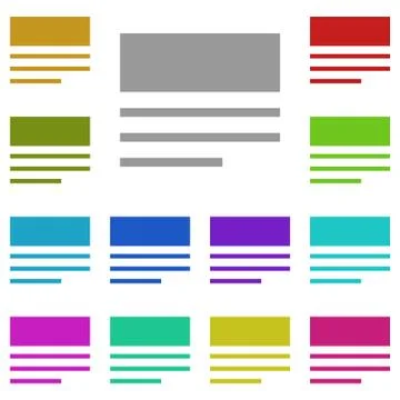 Content, layout, text multi color icon. Simple thin line, outline vector of T Stock Illustration