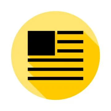 Content, layout, text outline icon in long shadow style Stock Illustration