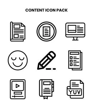Content Line Design Icons Pack Stock-Illustration