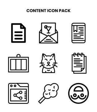 Content Line Graphics Icons Pack Stock Illustration